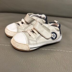 Old Soles Beige and Navy Kids Sneakers